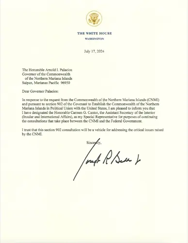 Biden appoints representative for CNMI 902 talks