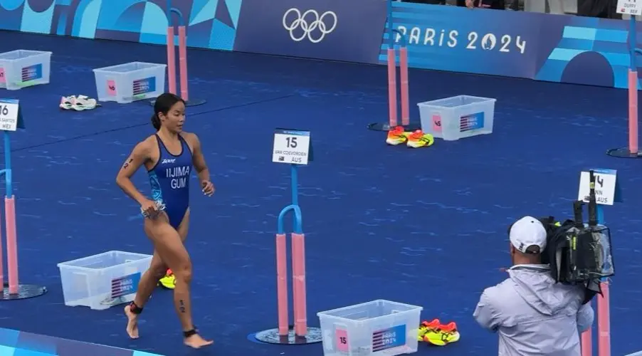 Guam triathlete takes spill cycling during Olympic race: 'Her next goal now is 2028'