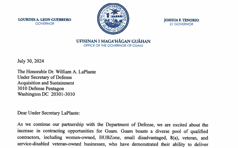 Letter: Governor 'strongly urging' Department of Defense to support small businesses
