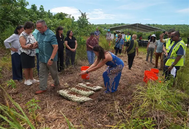 Ancient CHamoru skeletal remains reinterred at Camp Blaz in solemn ritual