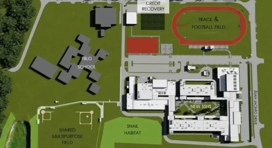 Officials unveil plans for new Simon Sanchez High School campus