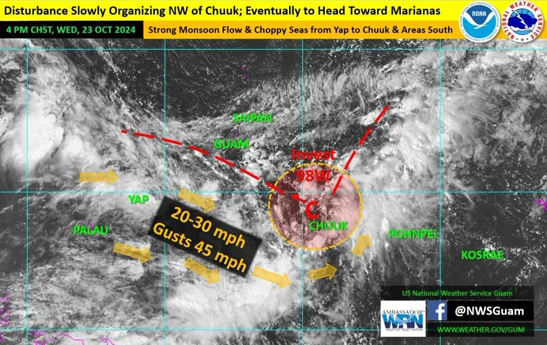 National Weather Service: Developing tropical disturbance may affect the region