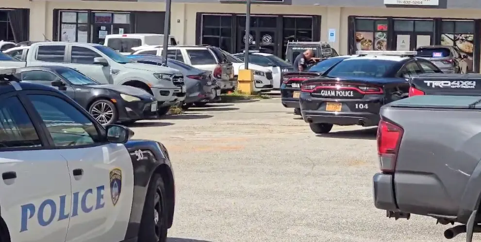 Guam police swarm Harmon businesses midday Wednesday