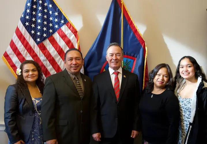 Delegate Moylan swears in officers of the Guam Society of America