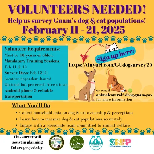 Department of Agriculture Animal Health Division, GAIN call for volunteers for survey efforts