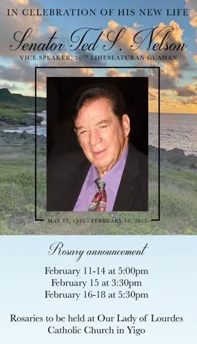 Flags flown at half staff in honor of Senator Ted Nelson