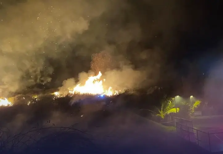 Firefighters rush to blaze near Oceanview Middle School