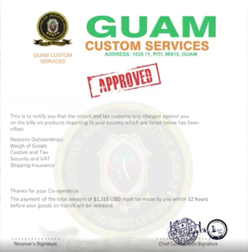 Scammers posing as Guam Customs sending fraudulent notices