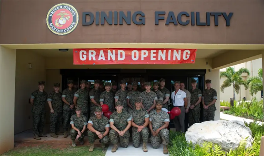 Marine Corps Base Camp Blaz opens the first Marine Corps chow hall on Guam