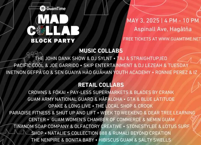 Mad Collab Block Party on May 3 in Hagatna