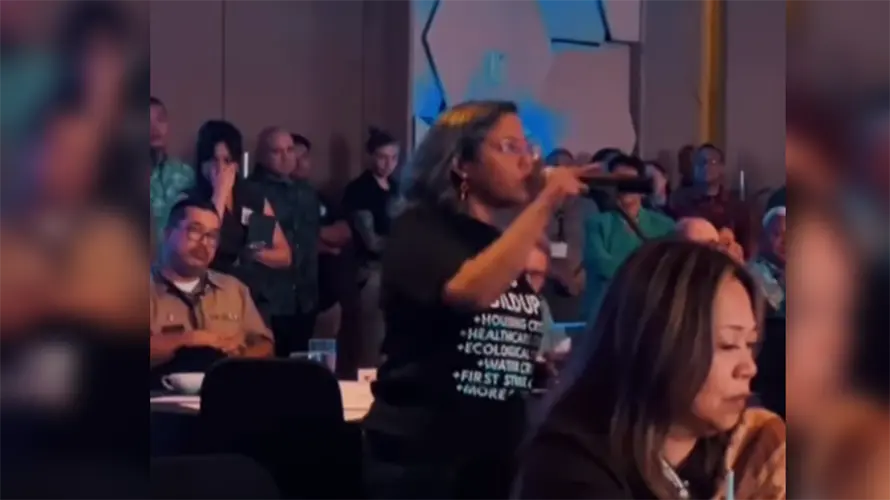 'This is our homeland': Prutehi Guahan speaks out at Guam Defense Forum