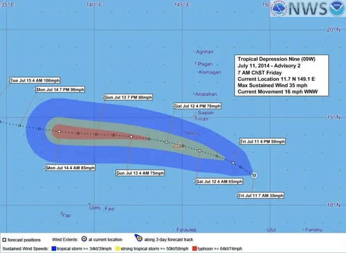 Guam now in Condition of Readiness 2 