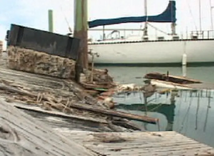 Storm damage condemns Agat Marina dock