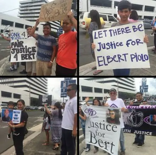 Loved ones hold peaceful protest for Officer Bert Piolo