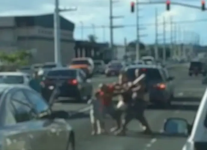 Charges from street fight could include assault, child endangerment