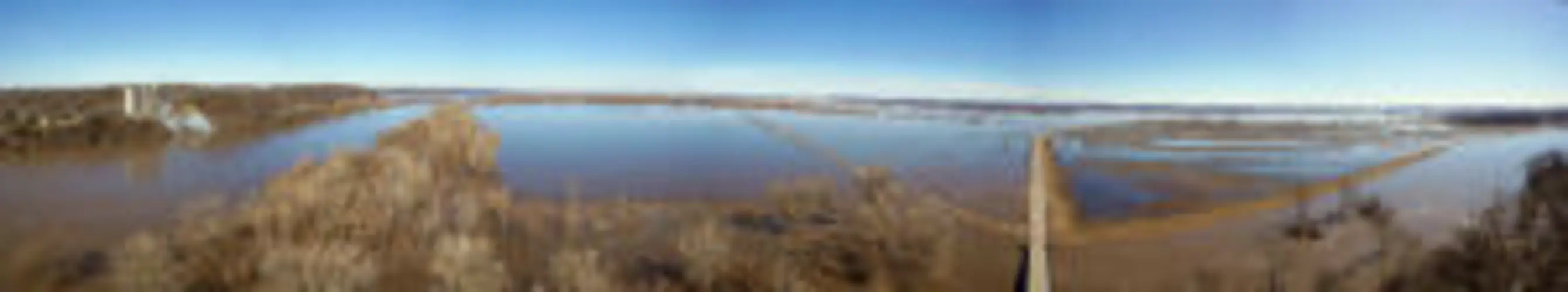 Drone footage shows flooding at Brownville, Nebraska
