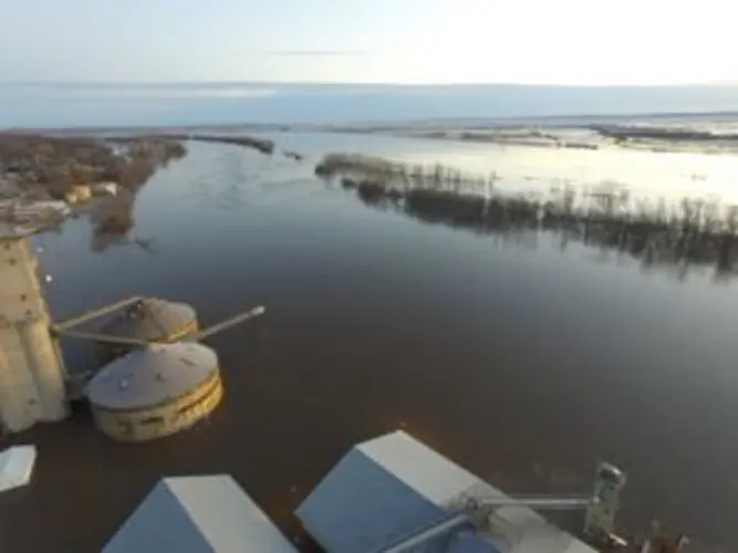 Aerial Photographs Of Flood At Nebraska City Dock