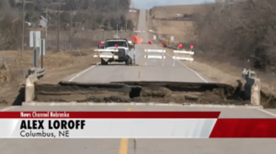 Bridge out on Monastery Road north of Columbus
