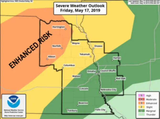 Northeast Nebraska faces potential tornadoes and wind damage this evening