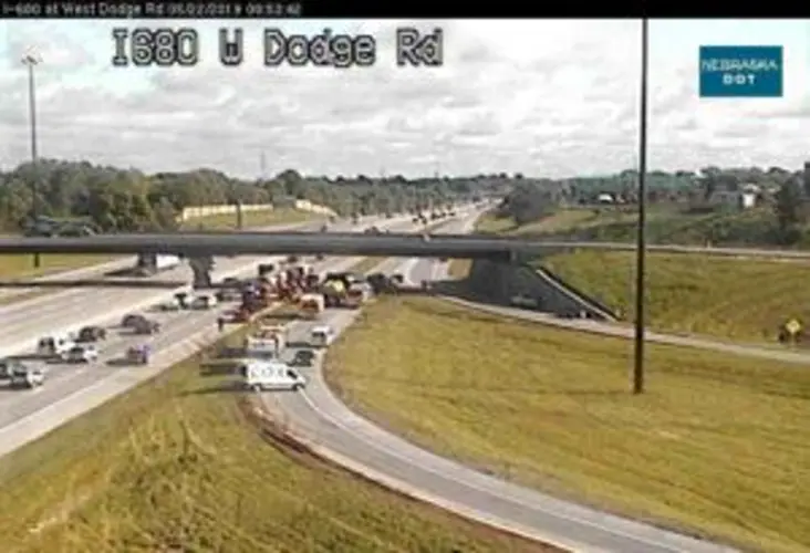 Cement truck overturns on Interstate 680 in Omaha
