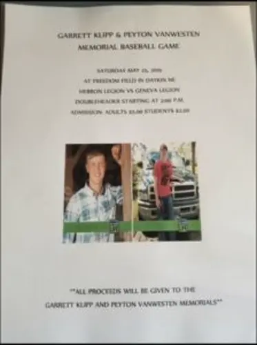 Hebron, Geneva to honor Peyton VanWesten, Garrett Klipp with memorial baseball game in Daykin Saturday