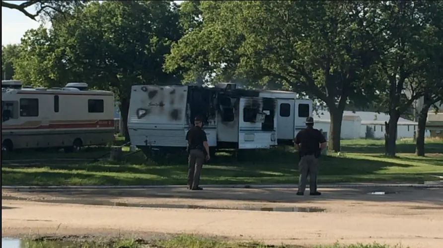 Camper Catches Fire At Ag Park