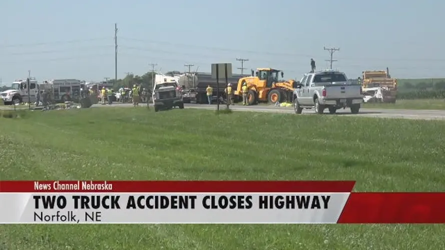 Two Truck Accident Closes Highway 81