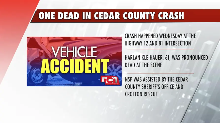 One Dead In Cedar County Crash