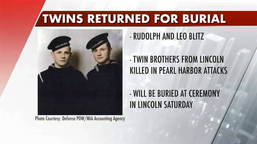 Remains of twins killed at Pearl Harbor to rest in Lincoln