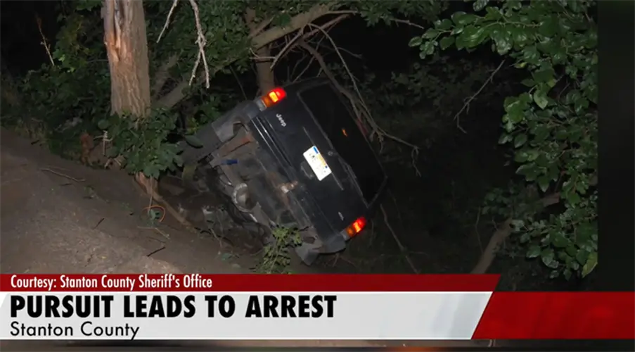Stanton County Sheriff pursuit ends in crash and arrest