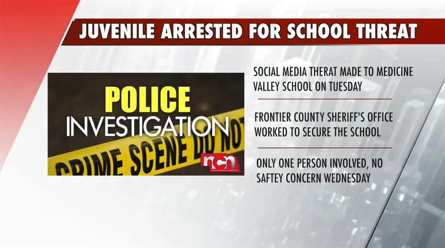 Juvenile arrested for making terroristic threats toward school