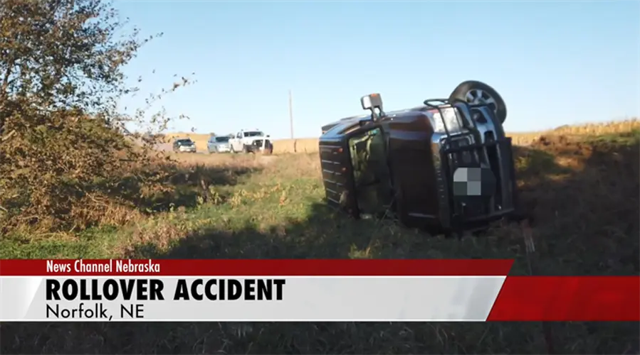 Truck rolls over near Norfolk