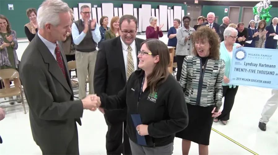 Lincoln teacher wins 'Oscars of Teaching' award at surprise assembly