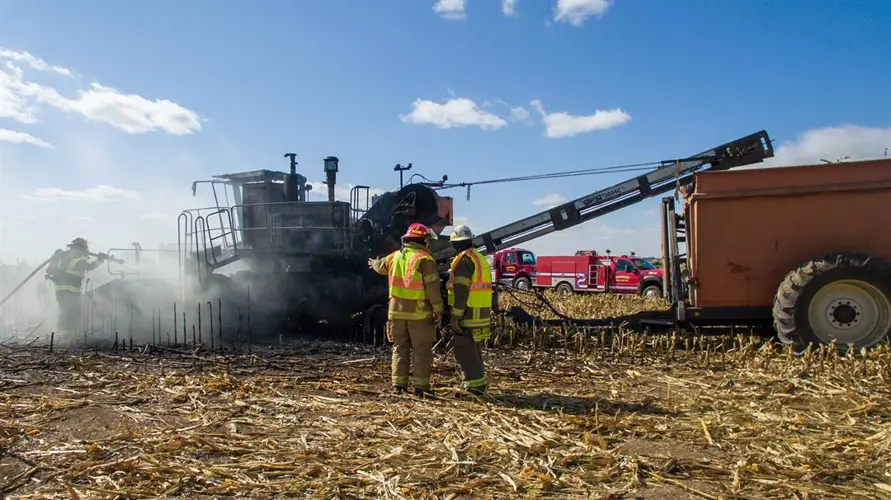 Madison County Combine Fire