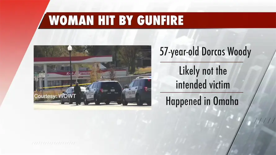 Woman struck by stray bullets