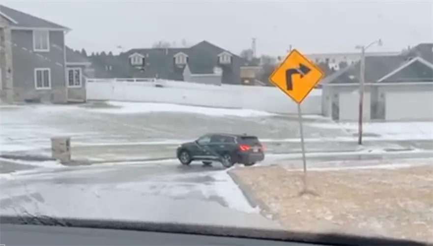 Slick roads made for difficult driving in northeast Nebraska