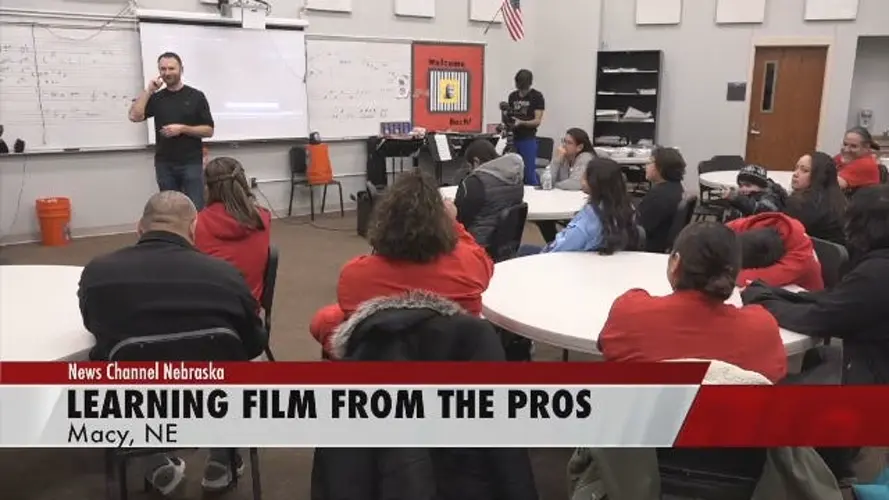 Documentary crew passes on skills, storytelling lessons to Omaha Nation students