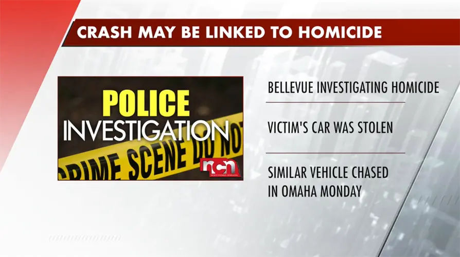Crash may be linked to homicide