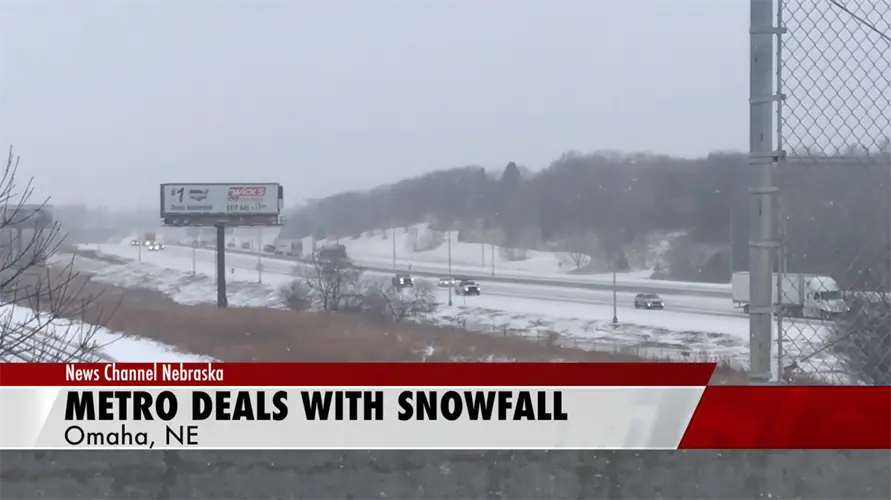 Omaha experiences snow covered streets