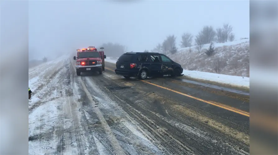 Woman and grandchildren injured in crash on icy road