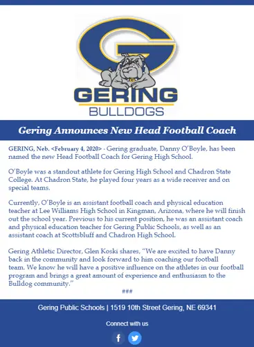 Gering hires alum to run football program