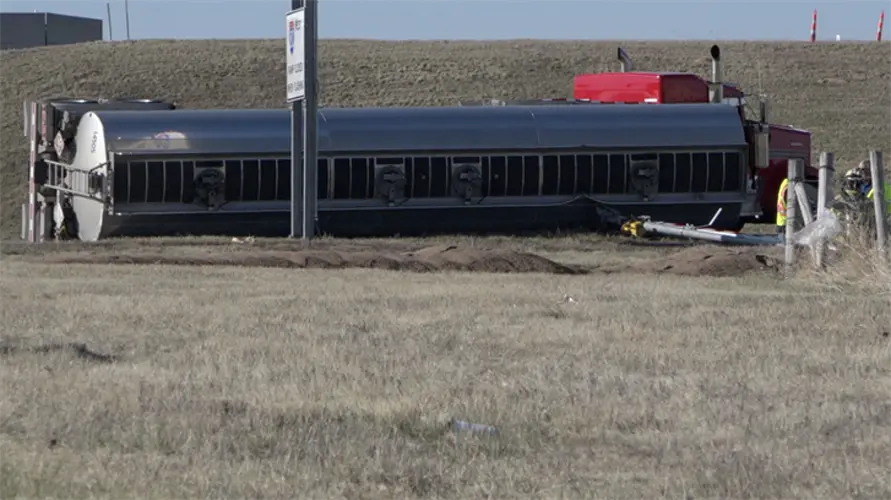 Fuel Tanker rollover causes evacuations Monday in Sidney