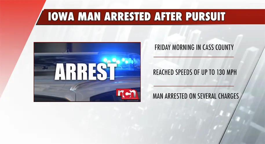 Iowa man arrested after police chase in Nebraska