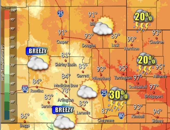 High temperatures expected to be in 90's across Nebraska panhandle Monday