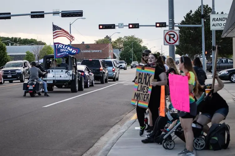 Protesters rally for Black Lives Matter in Sidney Friday night