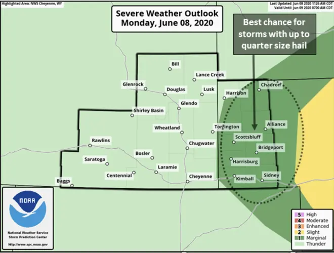 Severe Storms Possible over Nebraska Panhandle Monday evening