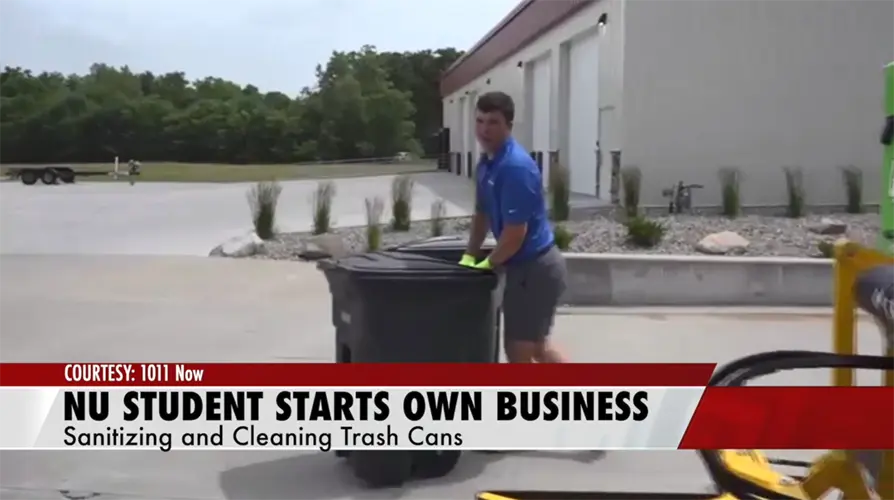 Nebraska student starts trash can cleaning business