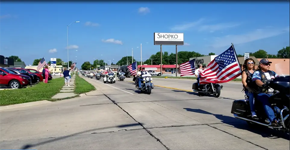 Beatrice Motorcycle Parade Honors Veterans, on the Fourth