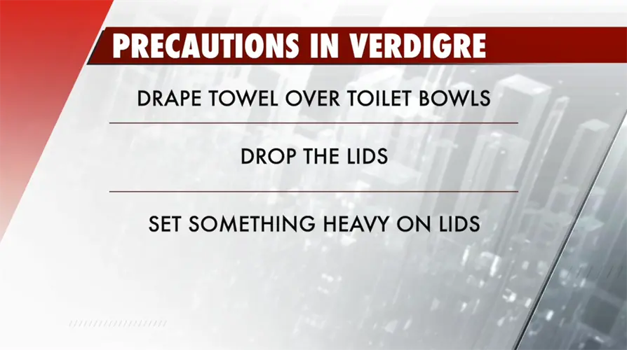 Sewer precautions in Verdigre