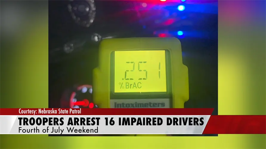 Troopers arrest 16 impaired drivers during Fourth of July weekend